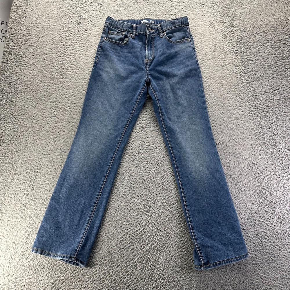 Old Navy Jeans Girls 16‎ Blue Denim Cotton Straight Leg Faded Stretch Workwear